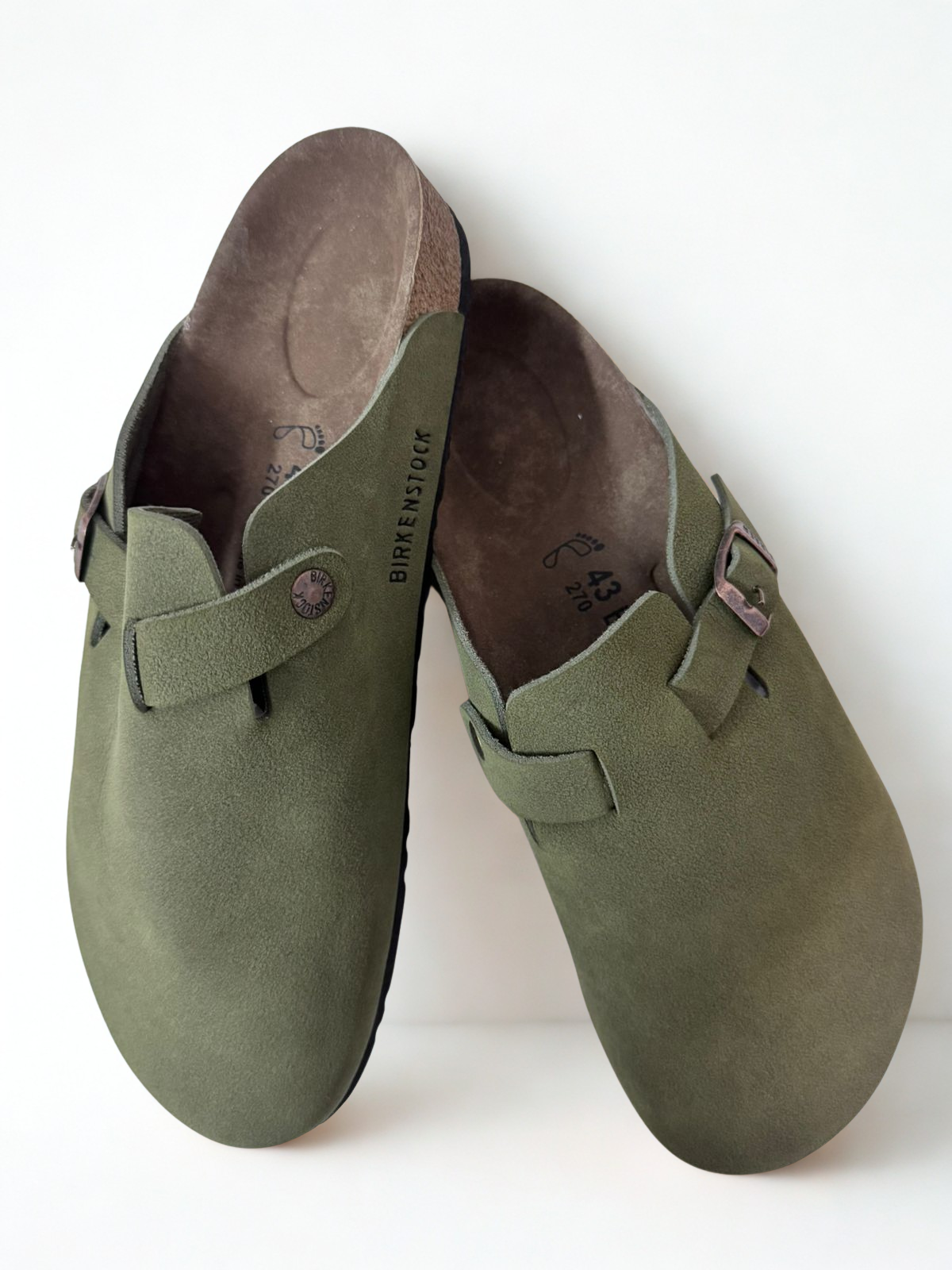Birkenstock Boston Clogs in Dark Green
