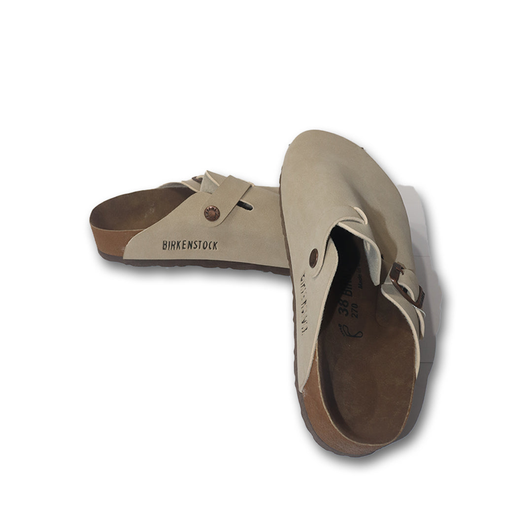Birkenstock Boston Clogs in Beige